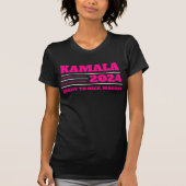 T-shirt Kamala Harris 2024 rose et blanc (Devant)
