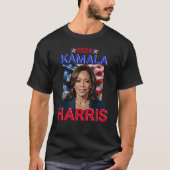 T-shirt Kamala Harris 2024 Rouge, Blanc et Bleu (Devant)