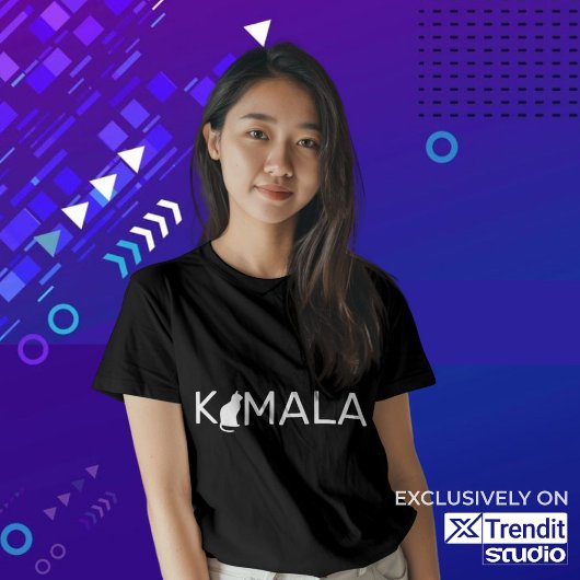 T-shirt Kamala Harris Chat Lady, Chat Dames amour Kamala