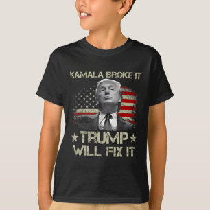 T-shirt Kamala Harris L'a Casse Trump Le Réparera Drapeau