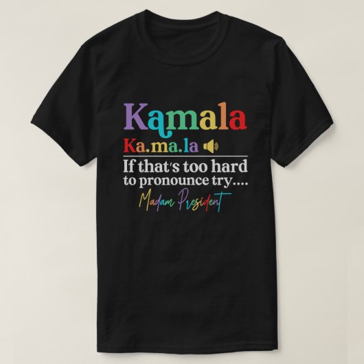 T-shirt Kamala Harris Madame la Présidente (Design devant)