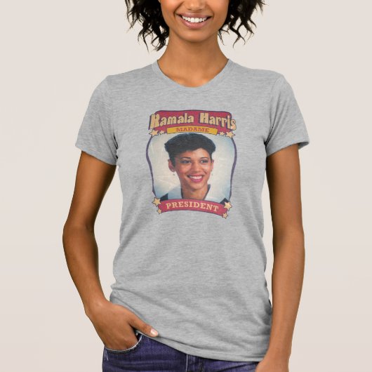 T-shirt Kamala Harris Madame Président Retro Card (Devant)