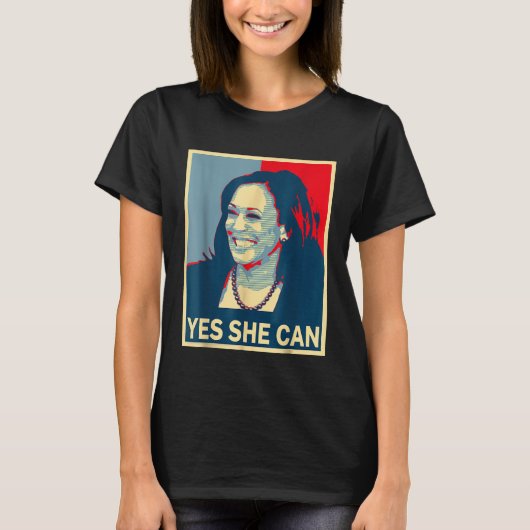 T-shirt Kamala Harris OUI ELLE PEUT 2024 Président des éle (Devant)