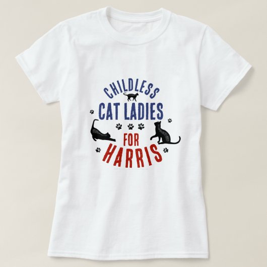 T-shirt Kamala Harris Présidente 2024 Femmes chats sans en (Design devant)