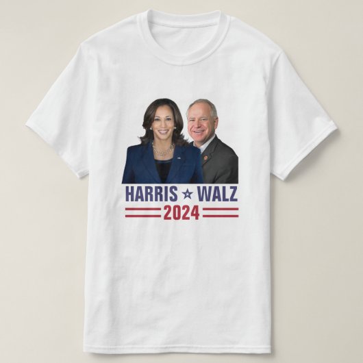 T-shirt Kamala Harris Tim Walz 2024 Président Vice Photos (Design devant)