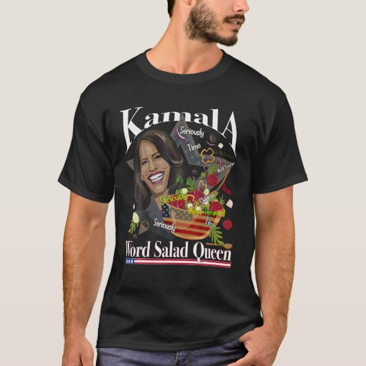 T-shirt Kamala Harris Word Salade Reine Drôle T Chemise (Devant)