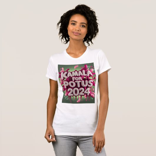T-shirt Kamala Potus 2024 - rose et vert (Devant entier)