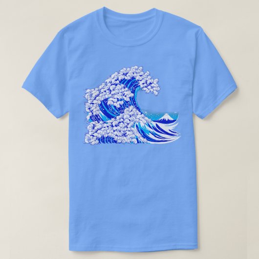 T-shirt Kanagawa Vague de chat blanc (Design devant)