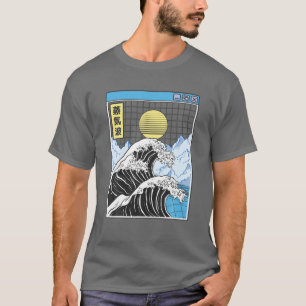 T-shirt Kanagawa Wave Japon paysage numérique Kawaii Anime