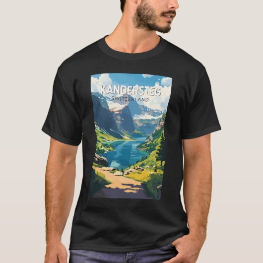T-shirt Kandersteg Suisse Travel Art Vintage (Devant)