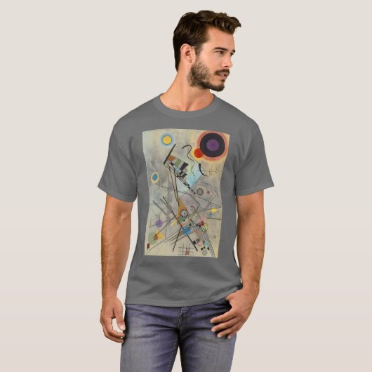 T-shirt Kandinsky Absract Expressionniste gris foncé (Devant entier)