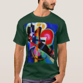 T-shirt Kandinsky en bleu Abstrait peinture Forêt profonde (Devant)