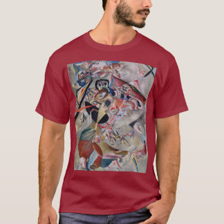 T-shirt Kandinsky En Gris Abstrait Artwork Maroon
