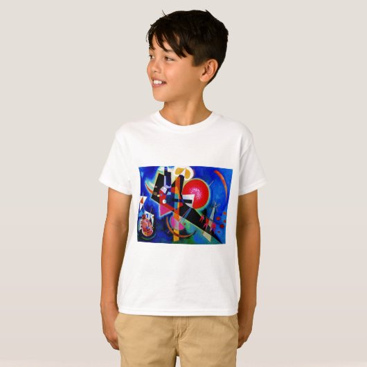 T-shirt Kandinsky en peinture Abstraite bleue (Devant entier)