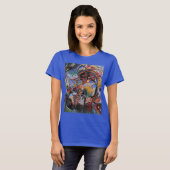 T-shirt Kandinsky Moscou Cityscape Abstrait peinture bleu (Devant entier)