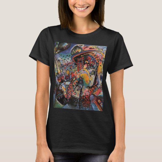 T-shirt Kandinsky Moscou I Cityscape Abstrait Noir (Devant)