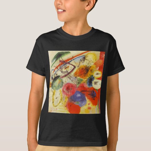 T-shirt Kandinsky Noir frappe la peinture Abstraite (Devant)