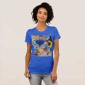 T-shirt Kandinsky peinture Abstraite moderne Art Royal Blu (Devant entier)
