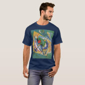 T-shirt Kandinsky rouge ovale Abstrait vert jaune bleu (Devant entier)