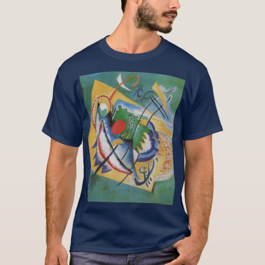 T-shirt Kandinsky rouge ovale Abstrait vert jaune bleu (Devant)
