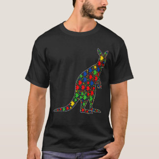 T-shirt Kangaroo Animaux Puzzle Pièces Sensibilisation sur