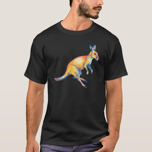 T-shirt Kangaroo aquarelle Graphisme Australie Exotic Anim (Devant)