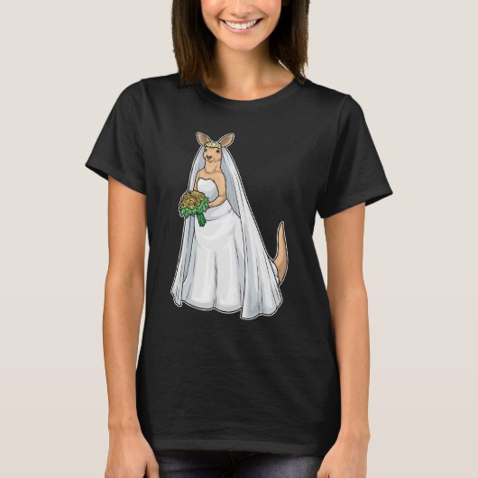 T-shirt Kangaroo Bride Bunch of Flowers Wedding (Devant)