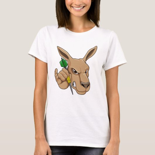 T-shirt Kangaroo comme joueur de Dart avec Dart (Devant)