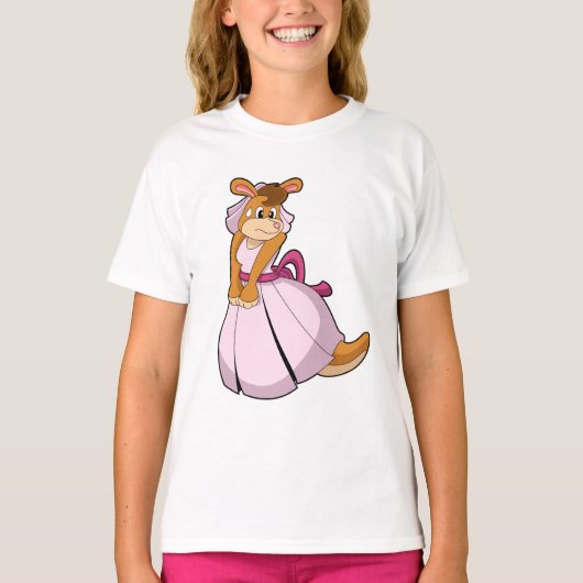 T-shirt Kangaroo comme mariée avec robe Mariage (Devant)