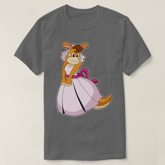 T-shirt Kangaroo comme mariée avec robe Mariage (Design devant)