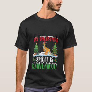 T-shirt Kangaroo Portant le chapeau de Noël Noël Noël Noël