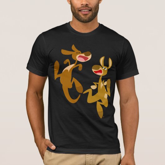 T-shirt Kangaroos Bouncy Cartoon (Devant)