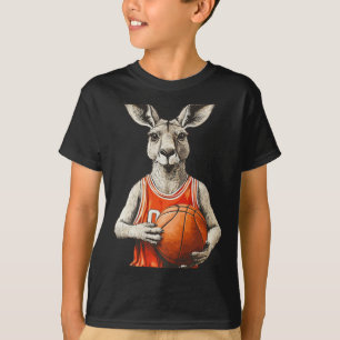 T-shirt Kangourou Drôle Avec Basketball Et Costume Jersey