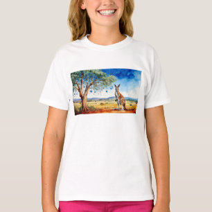 T-shirt Kangourou sous un eucalyptus avec des boules de No