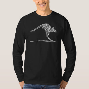 T-shirt Kangourou vintage dans le saut dans l'arrière d'Au