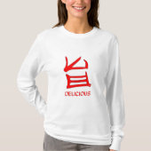 T-shirt Kanji Delicious Red femmes à manches longues (Devant)