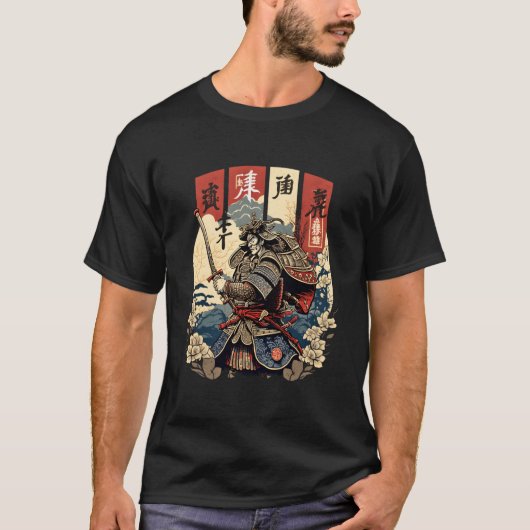 T-shirt Kanji Katana Samouraï Code D'honneur Bushi (Devant)
