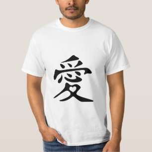 T-shirt Kanji pour l'amour avec le coeur