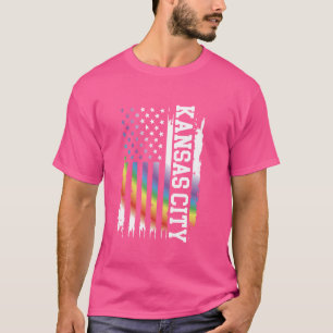 T-shirt Kansas City États-Unis Arc-en-ciel déprimé aux Éta
