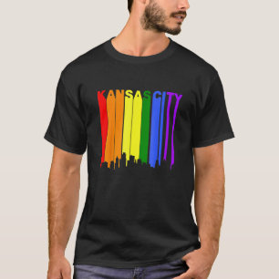 T-shirt Kansas City Kansas Lgbtq Gay pride Rainbow Skyline