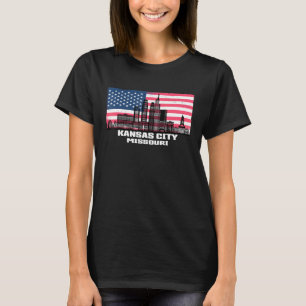 T-shirt Kansas City Missouri Skyline Américains America Am