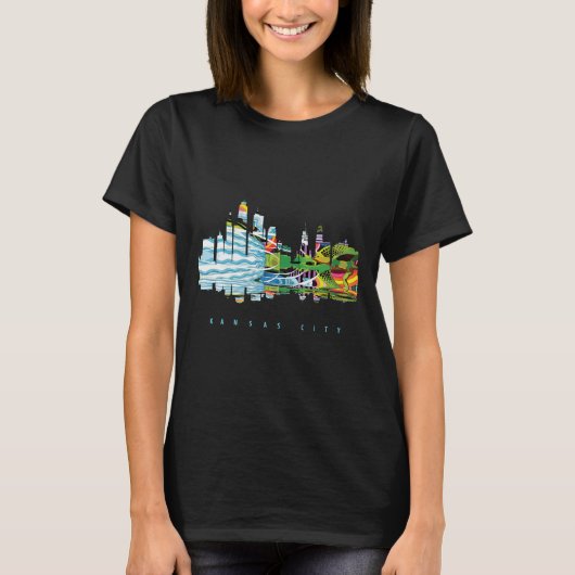 T-shirt Kansas City, Silhouette colorée (Devant)