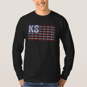 T-shirt Kansas État d'origine Ks Drapeau Américain Patriot