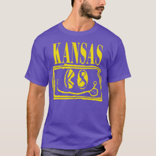 T-shirt Kansas Grunge Souriant Visage noir Arrière - plan