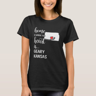 T-shirt Kansas Home est là où le coeur est Geary County
