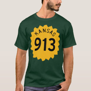 T-shirt Kansas Sunflower Highway 913 Indicatif régional Vi