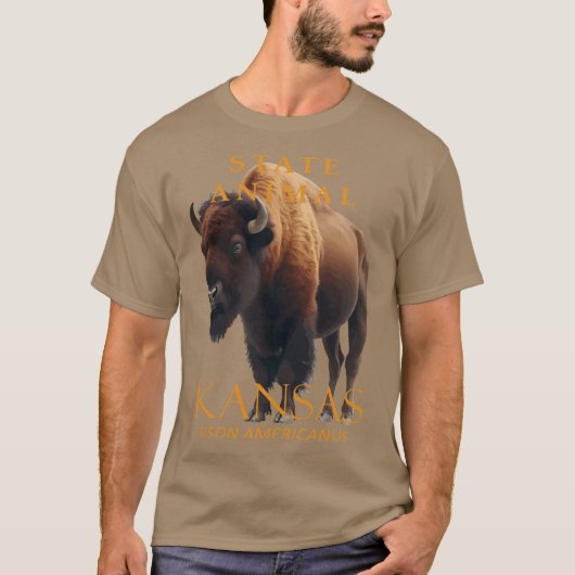 T-shirt Kansas Territory Animal Bison Americanus (Devant)