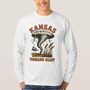 T-shirt Kansas Tornado Alley Tempête vintage et blé