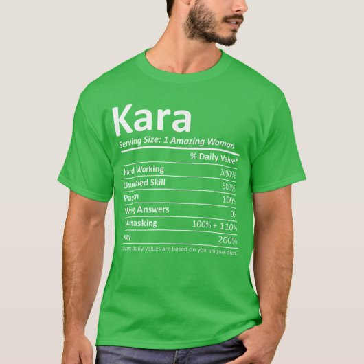 T-shirt KARA Nutrition Personalized Name Funny Christmas G (Devant)