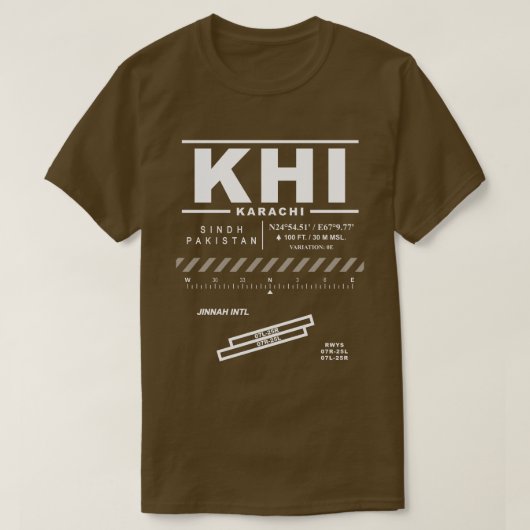T-shirt Karachi Jinnah Int'l Airport KHI Tee - shirt : (Design devant)